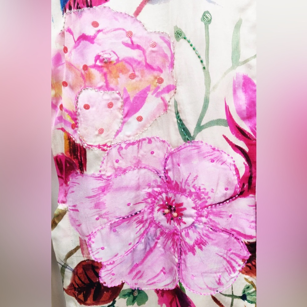 Aratta Tropical Mood Hand-Beaded Kimono/Topper - Picture 5 of 15